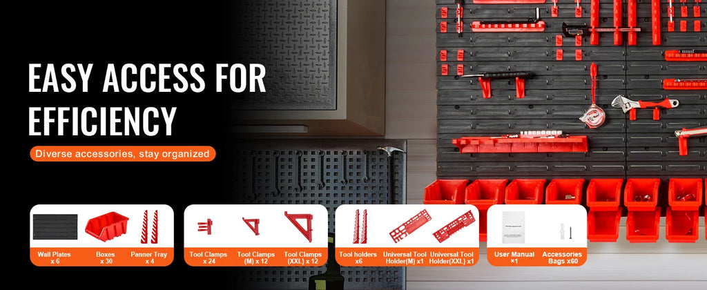 SucceBuy Wall-Mounted Parts Storage Bin Rack