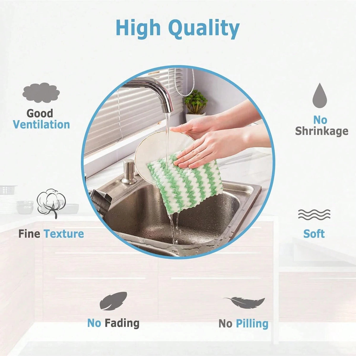 30-Pack Super Soft Absorbent Dish Towels, Reusable Kitchen Cleaning Cloths