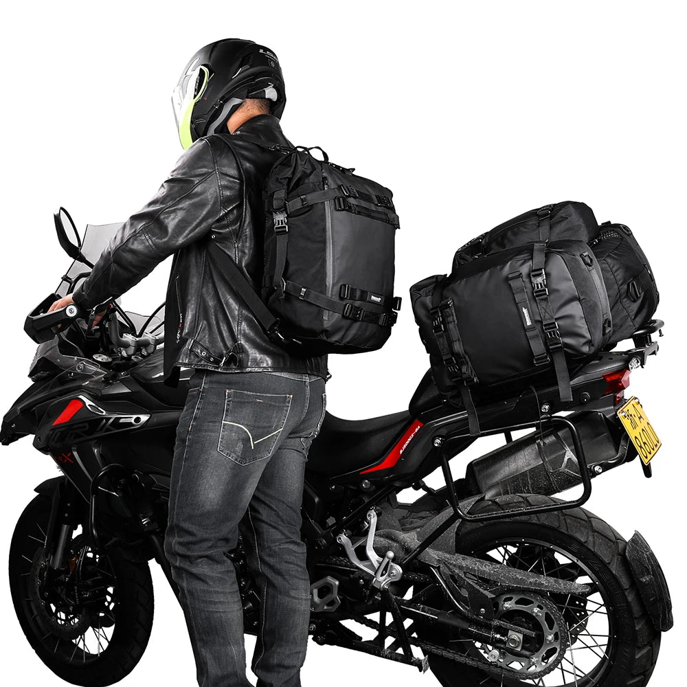 Rhinowalk Motorcycle Rear Seat Bag 10L 20L 30L Waterproof Luggage Pack Motocross Multi-Function Bumper Modification Bale