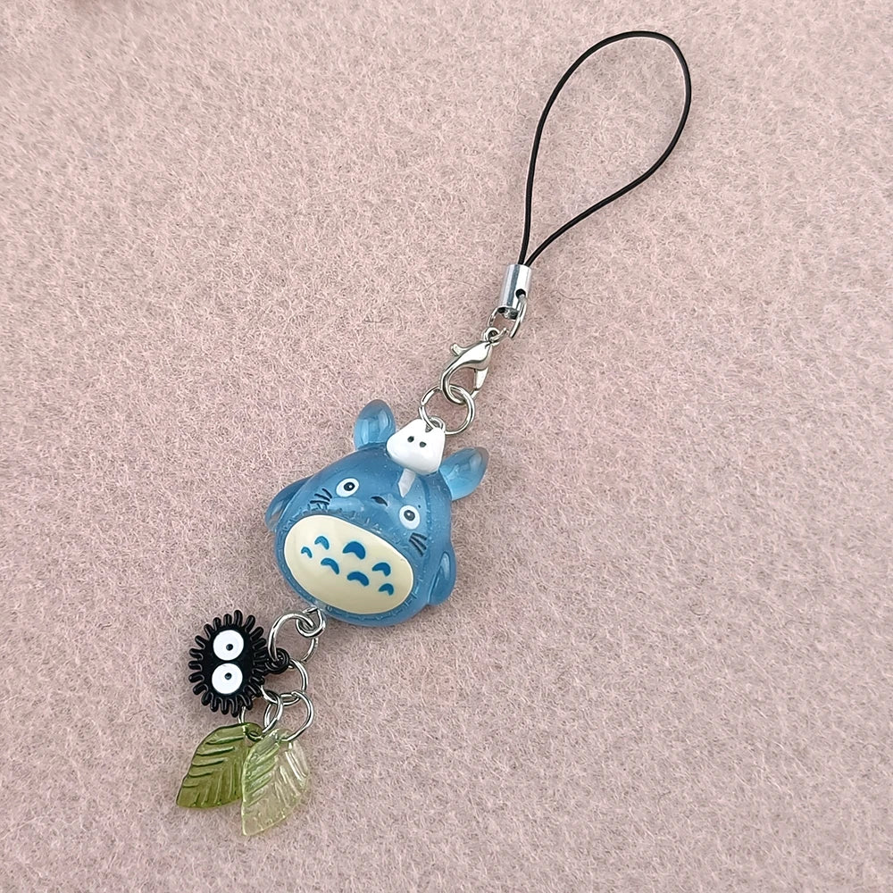 Handmade Beaded Cat Phone Charm Chain, Four-Leaf Clover Y2K Keychain and Bag Charm