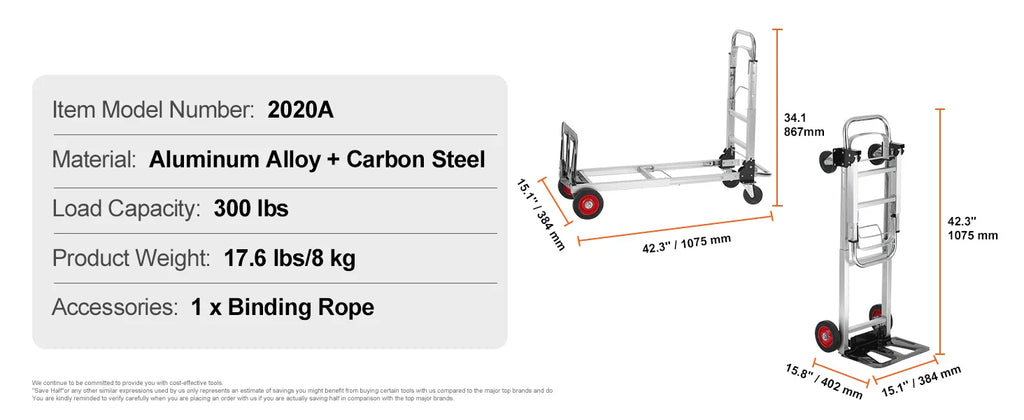 SucceBuy 400 lb Folding Hand Truck Dolly
