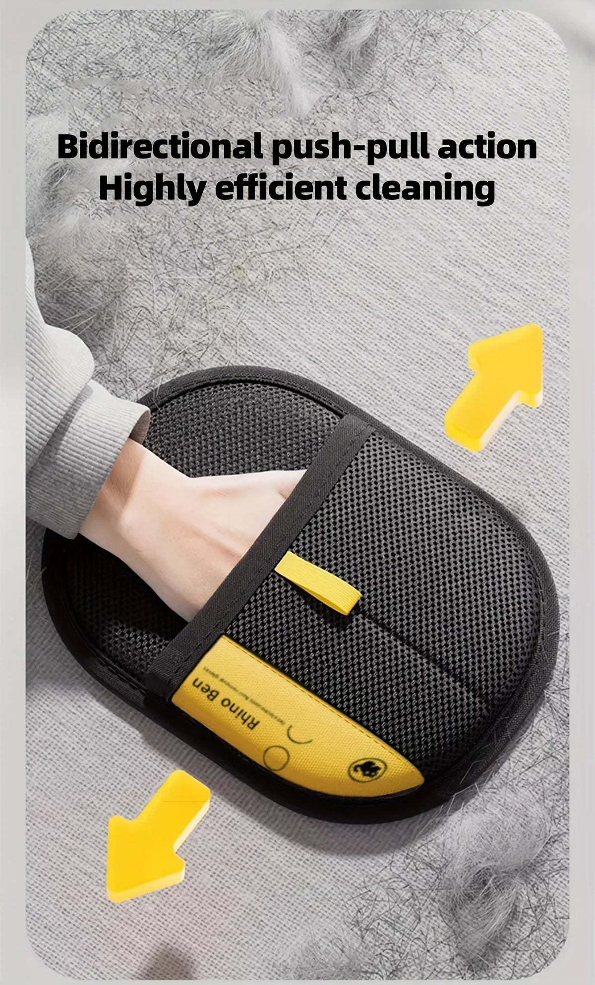 Pet Hair Removal Tool Reusable Static Removal Gloves, Double-Sided Grooming Gloves for Pets, Removes Pet Fur Hair for Carpets