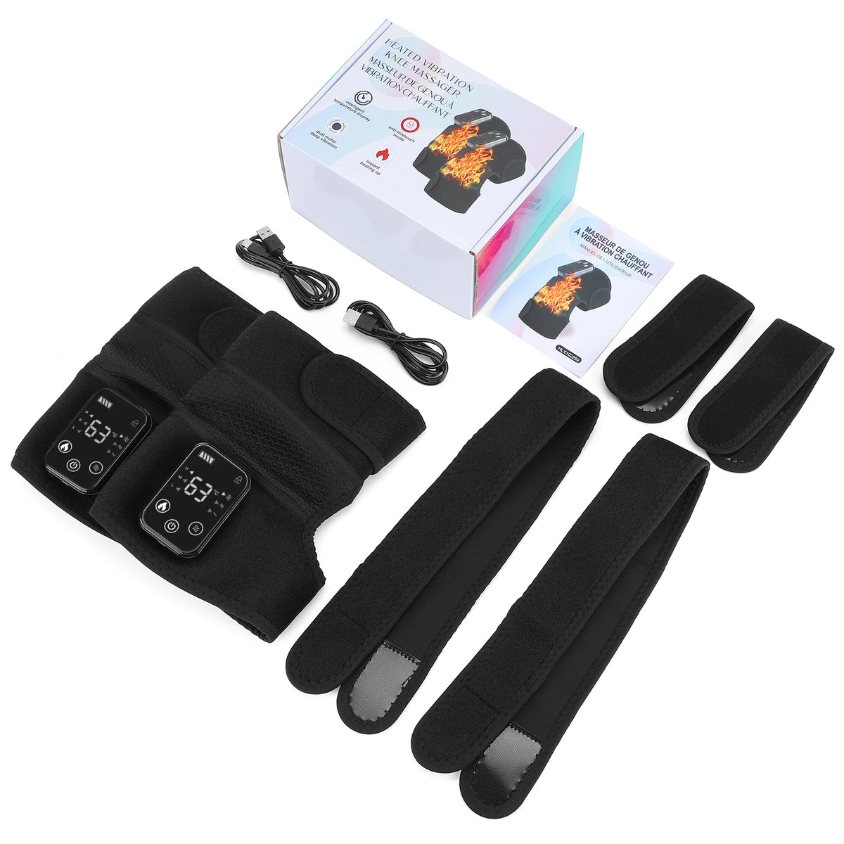 Heated Knee Massager with Vibration, Thermal Knee Pad for Knee, Shoulder and Elbow