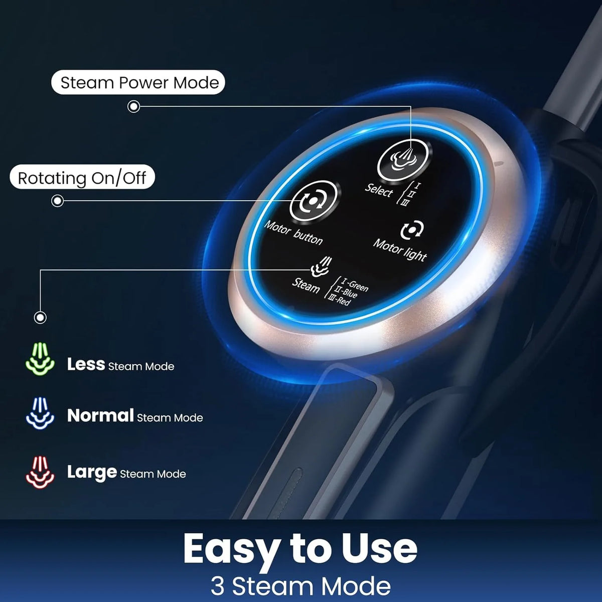 INSE VM6 Steam Mop Cleaner with Rotating Mop Pad 1300W Powerful Floor Steamer 10 in 1 Lightweight Spin Mop for Home Hardwood Laminate Tile