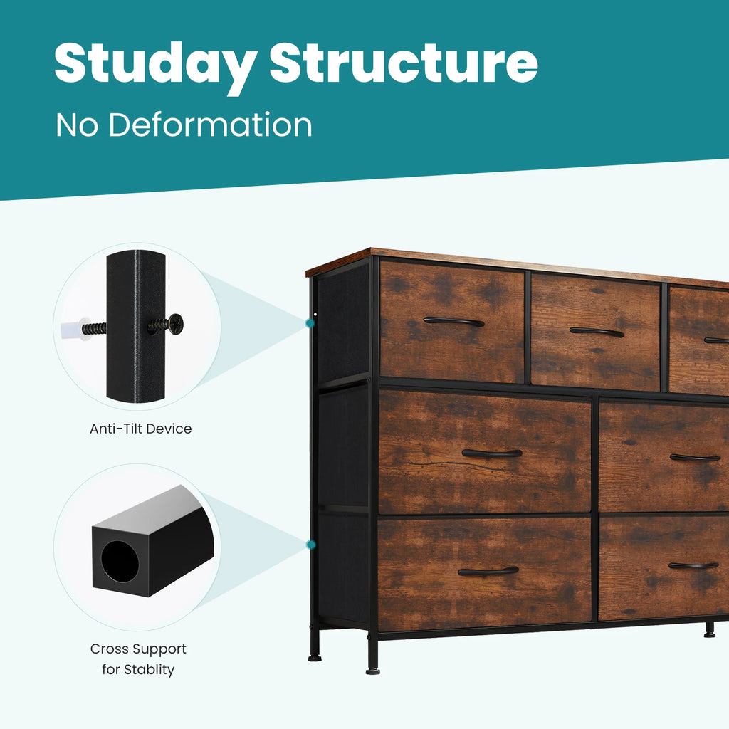 7-Drawer Fabric Dresser for Bedroom
