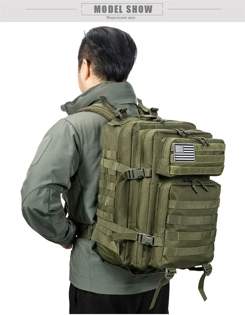 45L Large Capacity Outdoor Backpack, 3-Day Hiking and Camping Rucksack