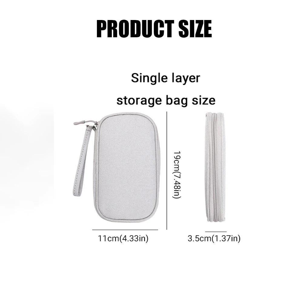 Data Cable Storage Bag Waterproof Portable Carry Case Storage Bag For Earphone USB Charger Cable Power Bank Travel Organizer Bag