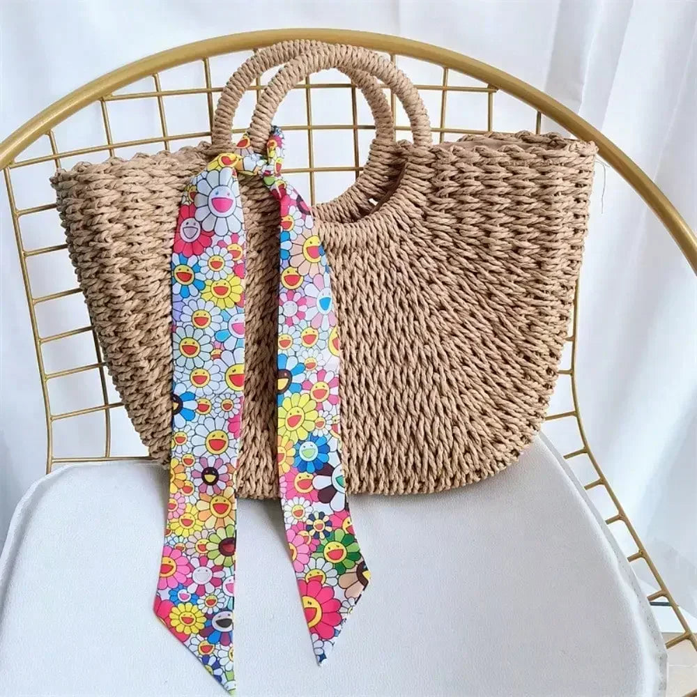 1Pcs Multiway Long Skinny Silk Scarf, Sunflower Print Ribbon, Bag Charm Hair Bow Belt, Multi-purpose Decorative Scarf for Handbag Hair Accessory