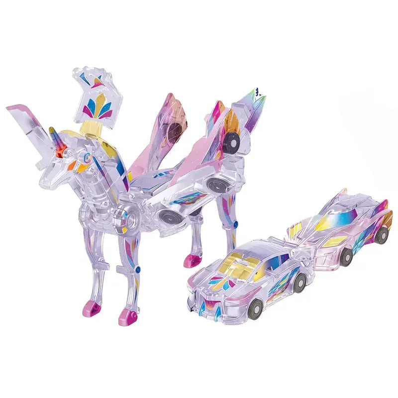 Magnetic Dinosaur Transformer Car Toy, 2-in-1 Transforming Cars for Kids, STEM Birthday Gift