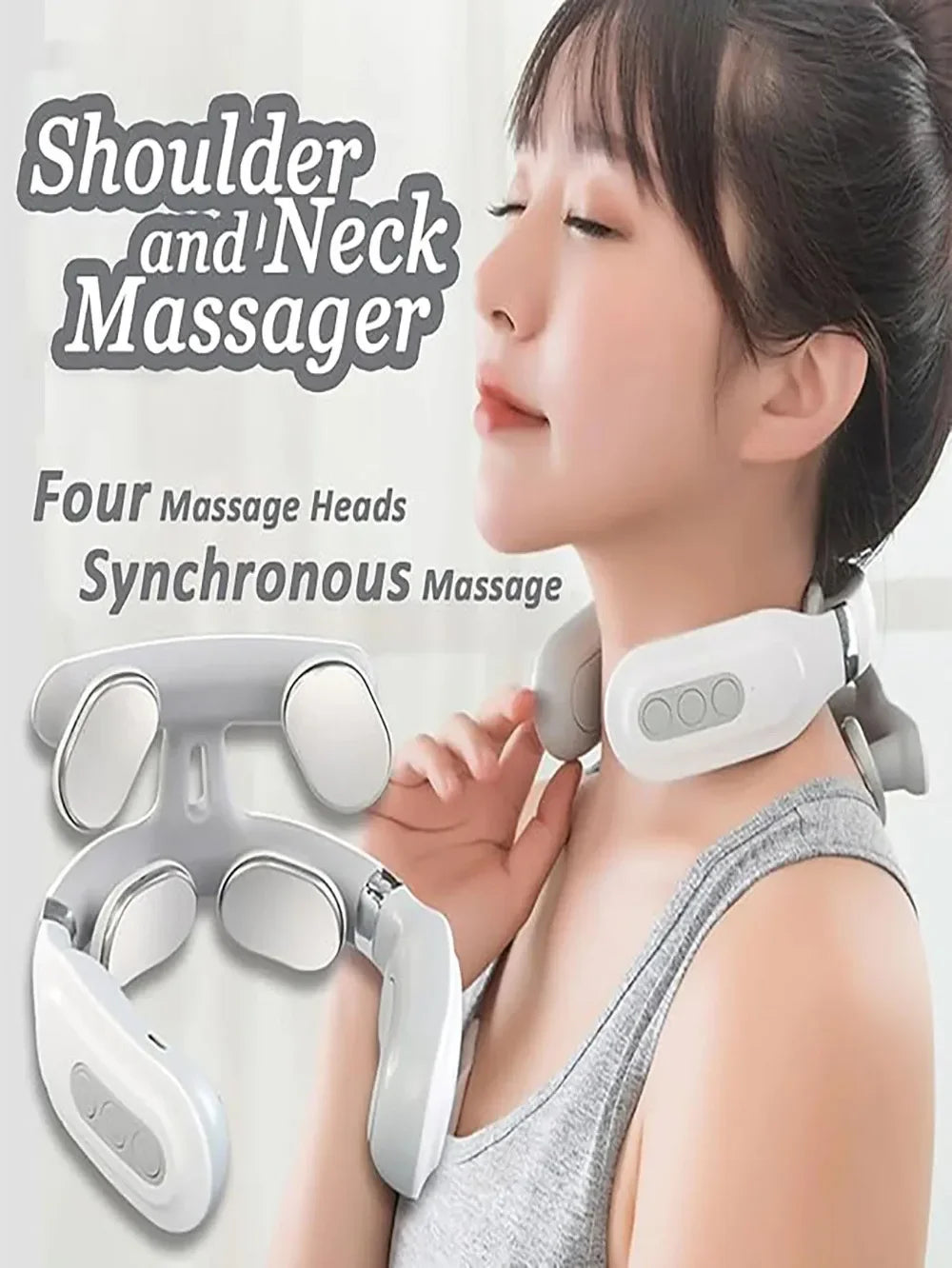 1 Pc Smart Portable Neck Shoulder Massager, Rechargeable Electric Massage Machine, for Home & Office Daily