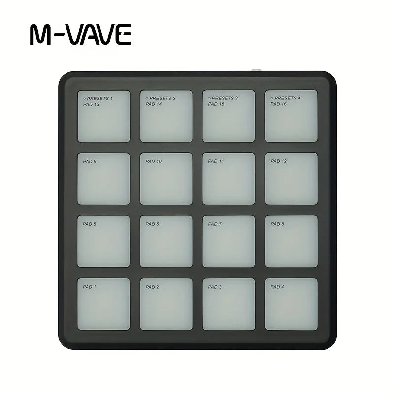 M-VAVE 16-Pad RGB Backlit MIDI Controller, Portable Music Production Pad