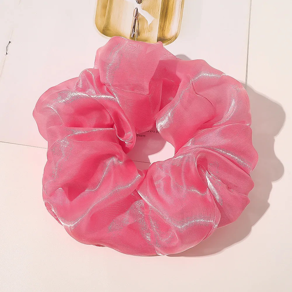 Spring summer organza hair scrunchie large fairy chiffon women Elastic Hair Band Ponytail Holder Hair Tie Girl Gum Accessories