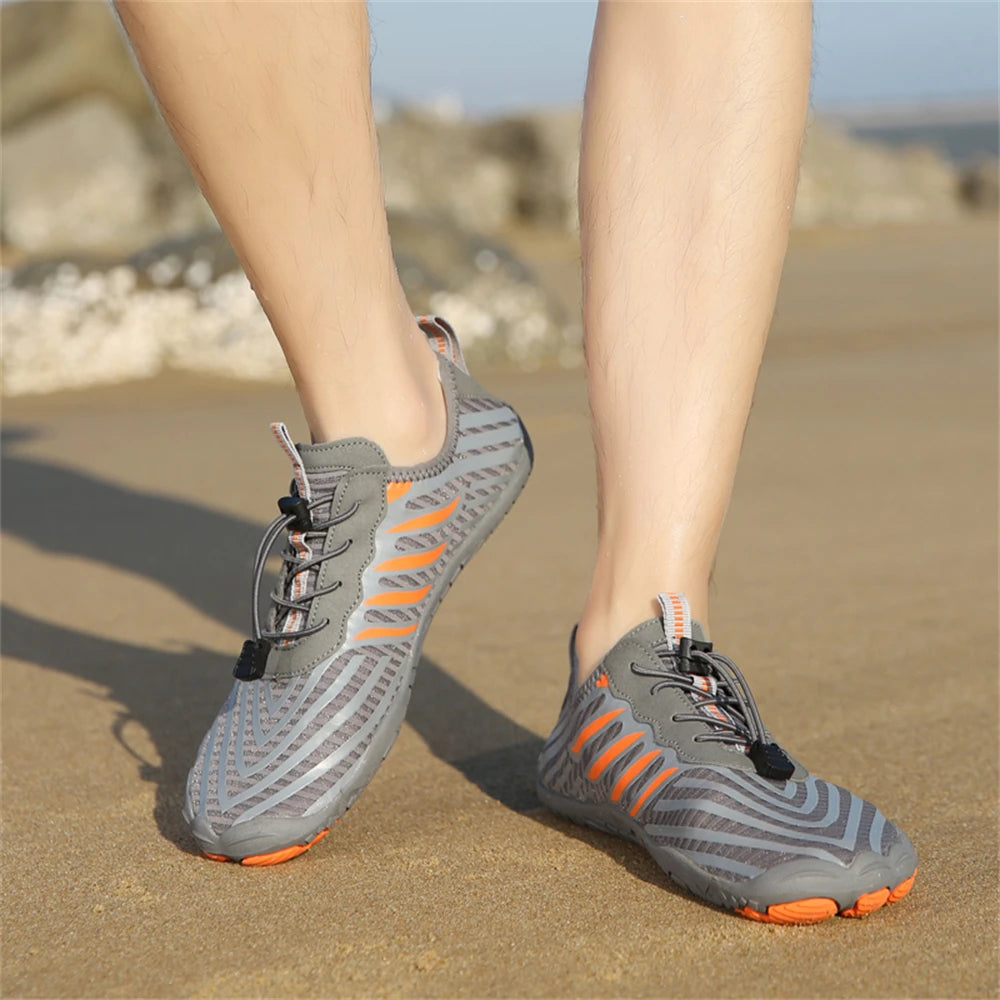 Men Water Shoes Beach Barefoot Swimming Surfing Seaside Aqua Shoes Upstream Wading Sneakers Gym Fitness Hiking Walking Footwear