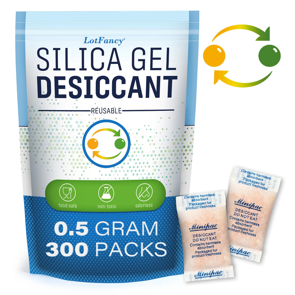 0.5 Gram Pack of 300 Reusable Silica Gel Beads Moisture Absorber Electronic Product Desiccant Dehumidifier Absorber Bag