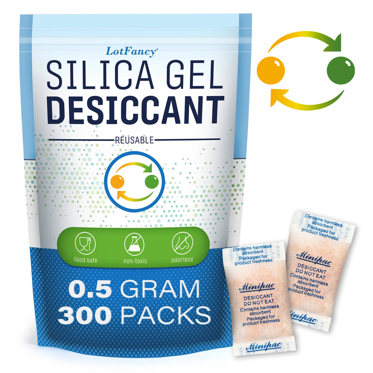 0.5 Gram Pack of 300 Reusable Silica Gel Beads Moisture Absorber Electronic Product Desiccant Dehumidifier Absorber Bag