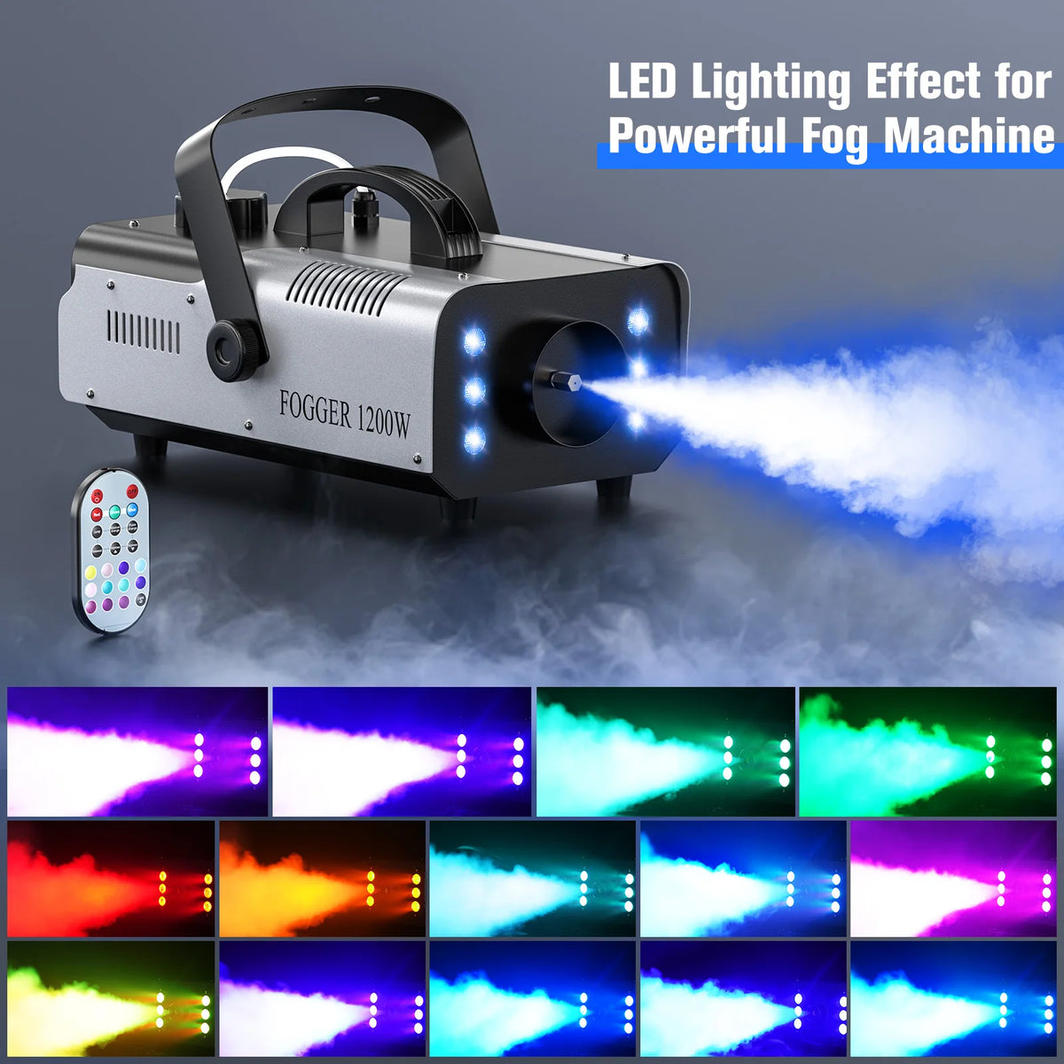 U'King 1200W Fog Machine with LED Lights
