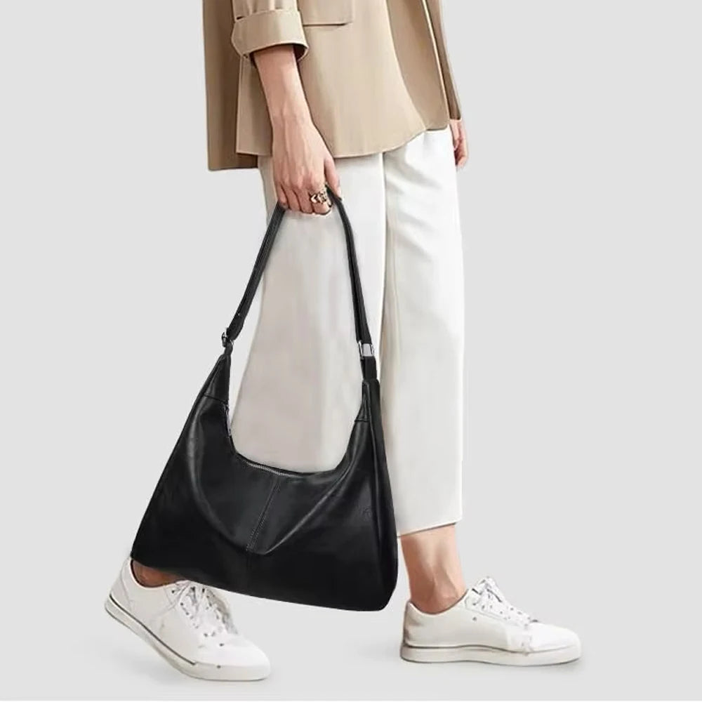 Women's Vegan Leather Hobo Shoulder Bag, Large Capacity
