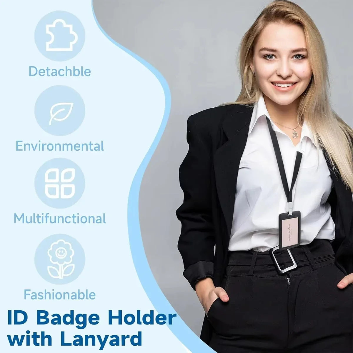 Retractable Double-Sided ID Card Holder