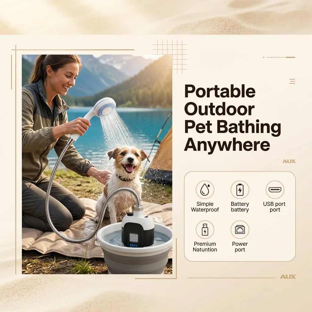 USB Rechargeable Portable Electric Shower Pump for Camping Outdoor Pet Wash Garden Cleaning Dormitory - Essential Shower Utility Tool