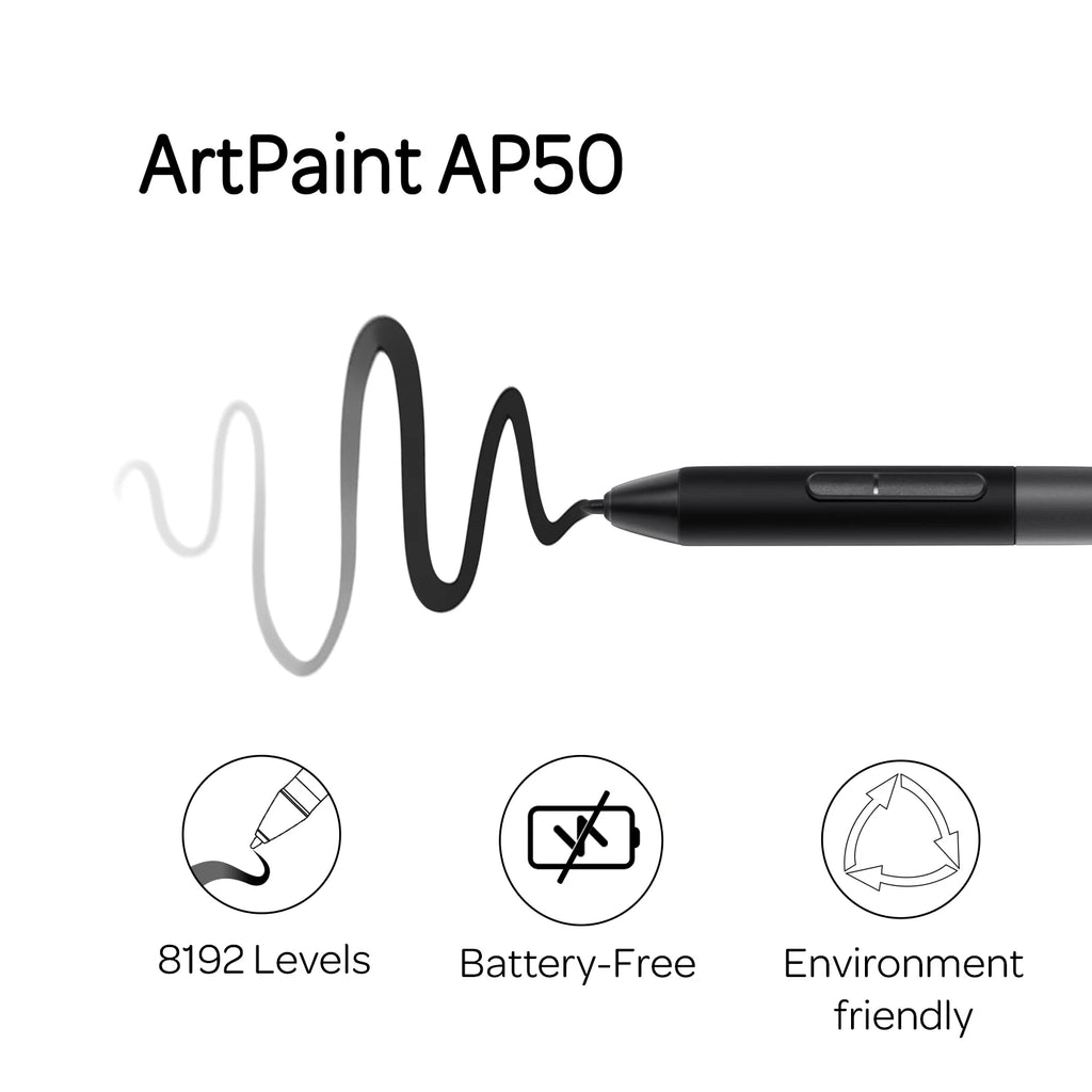 GAOMON AP50 Battery-Free Stylus Original Pen for PD1161 PD1220 PD1320 PD1561 PD156Pro Display Graphics Tablets