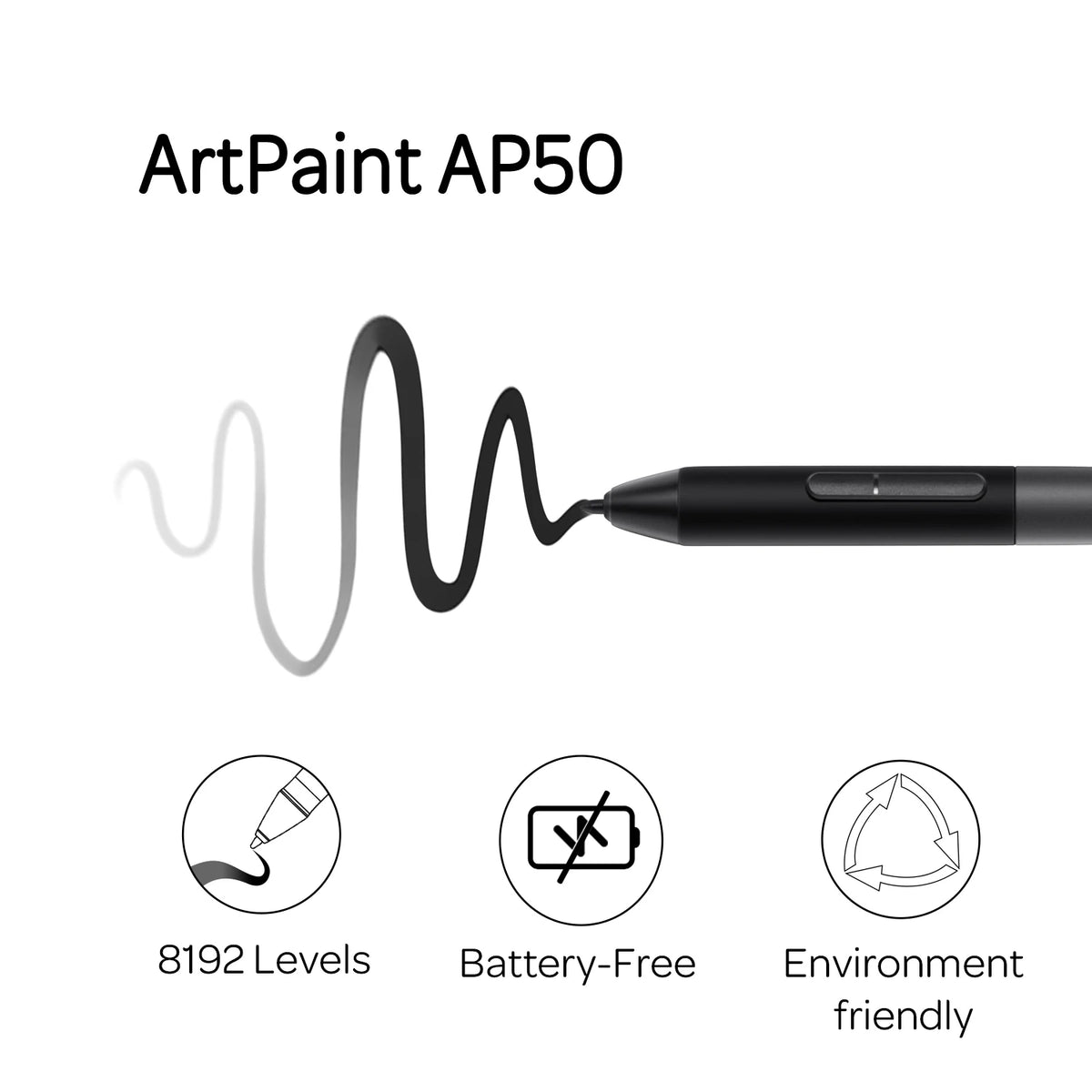 GAOMON AP50 Battery-Free Stylus Original Pen for PD1161 PD1220 PD1320 PD1561 PD156Pro Display Graphics Tablets