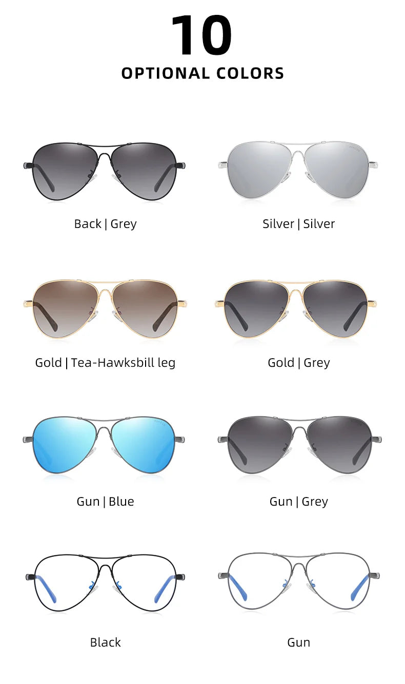 BARCUR Original Men Sunglasses Polarized Anti Blue Light Protect Men's Sun Glasses Women Pilot UV400 Eyewear