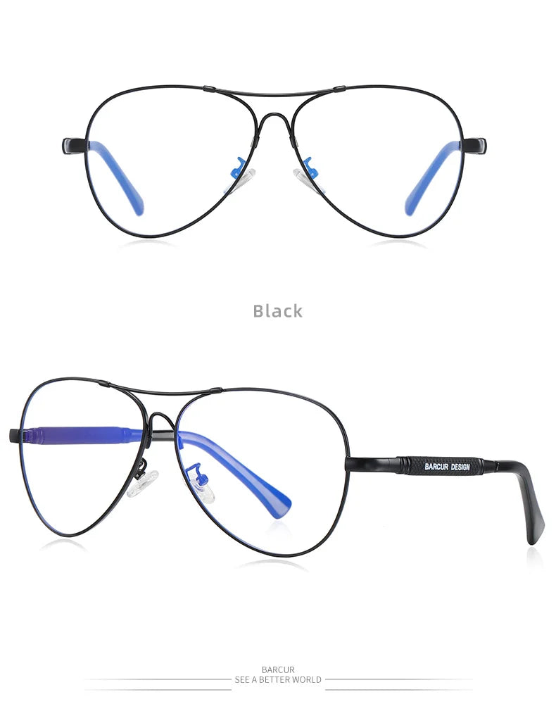 BARCUR Original Men Sunglasses Polarized Anti Blue Light Protect Men's Sun Glasses Women Pilot UV400 Eyewear