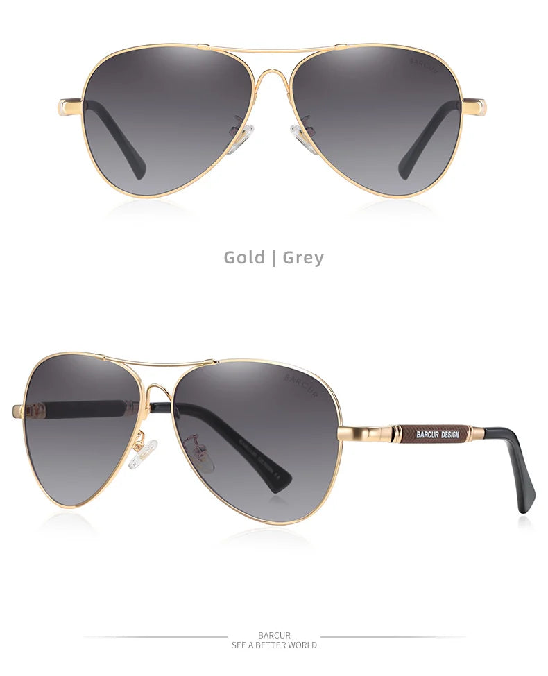 BARCUR Original Men Sunglasses Polarized Anti Blue Light Protect Men's Sun Glasses Women Pilot UV400 Eyewear
