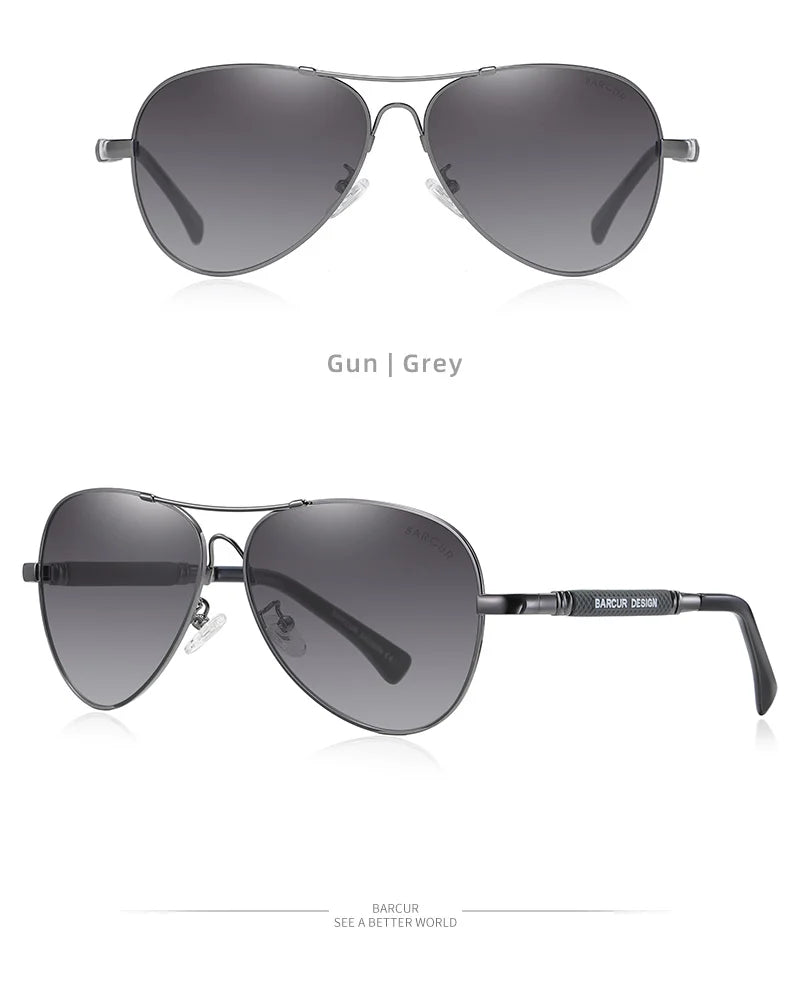 BARCUR Original Men Sunglasses Polarized Anti Blue Light Protect Men's Sun Glasses Women Pilot UV400 Eyewear