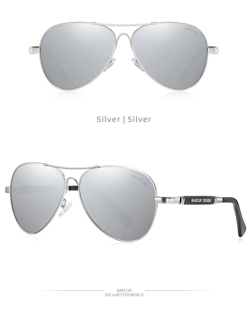 BARCUR Original Men Sunglasses Polarized Anti Blue Light Protect Men's Sun Glasses Women Pilot UV400 Eyewear