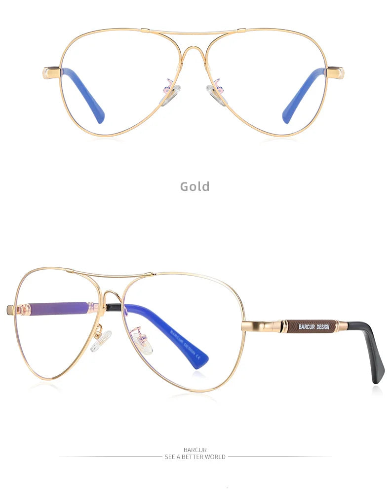 BARCUR Original Men Sunglasses Polarized Anti Blue Light Protect Men's Sun Glasses Women Pilot UV400 Eyewear