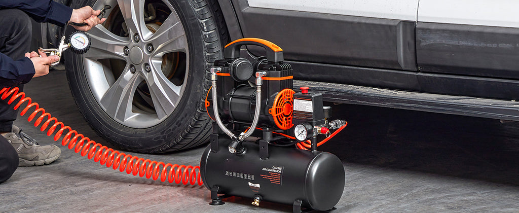 SucceBuy Quiet Oil-Free Portable Air Compressor
