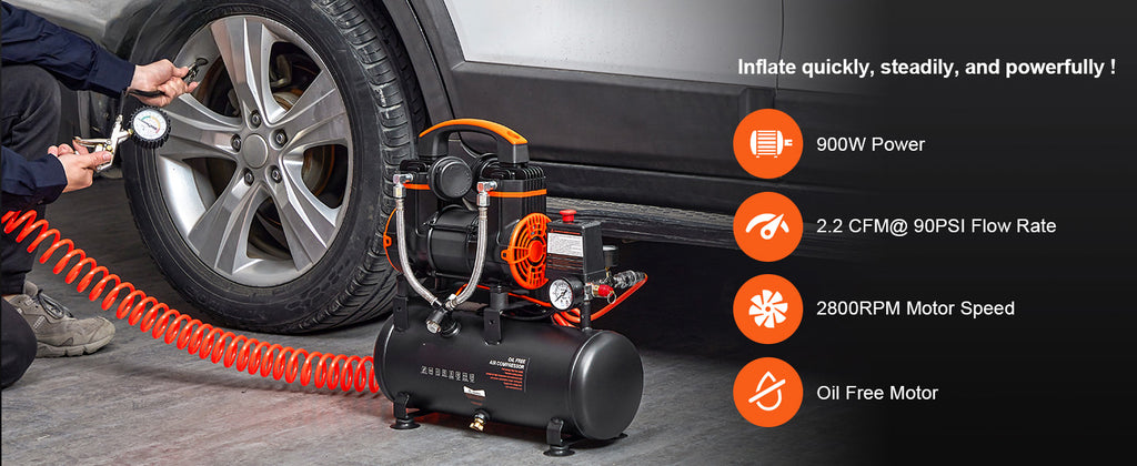 SucceBuy Quiet Oil-Free Portable Air Compressor