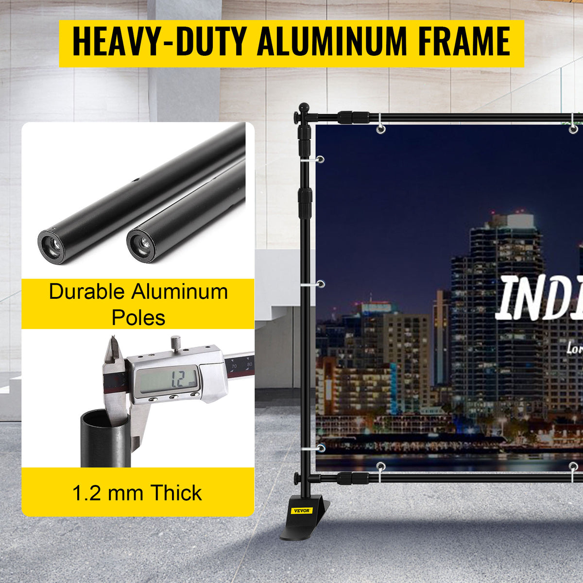 3x2.4M Backdrop Background Stand Adjustable Telescopic Backdrop Banner Stand for Photocall Video Wedding Event Party