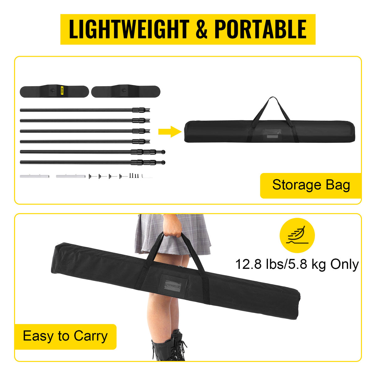 3x2.4M Backdrop Background Stand Adjustable Telescopic Backdrop Banner Stand for Photocall Video Wedding Event Party