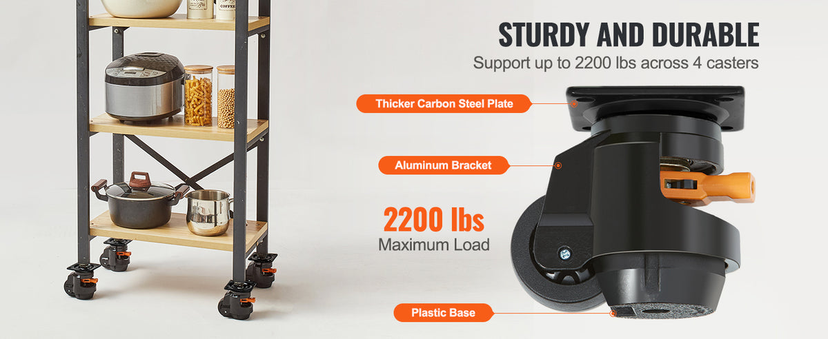SucceBuy Heavy-Duty Leveling Casters, 4 Pack