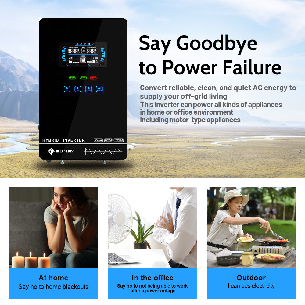 SUMRY 4000W Hybrid Pure Sine Wave Solar Inverter
