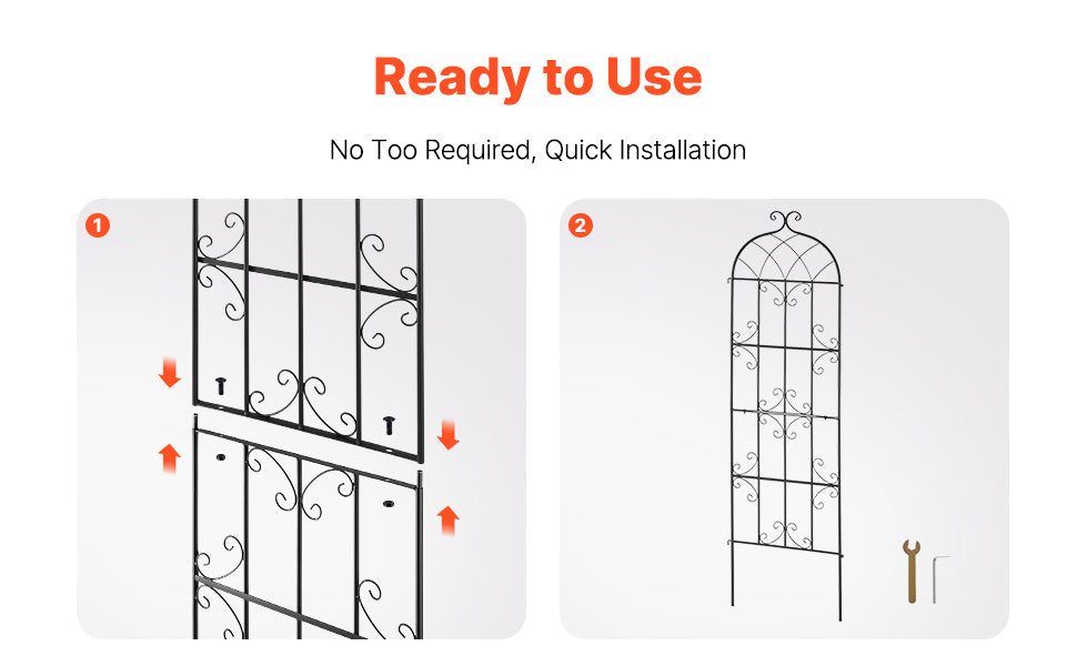 SucceBuy Garden Trellis for Climbing Plants 71x20in Rustproof Metal Flower Trellis Decorative Clematis Trellis for Courtyard