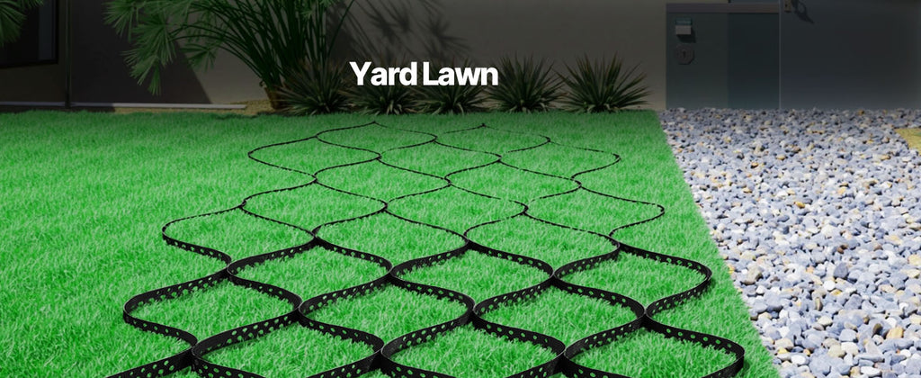 SucceBuy Gravel Grid 2Inch Depth 16.4x6.5FT/5000x1980mm 1880 LBS Per Sq ft Permeable Geo Grids Driveway Stabilization for Patio