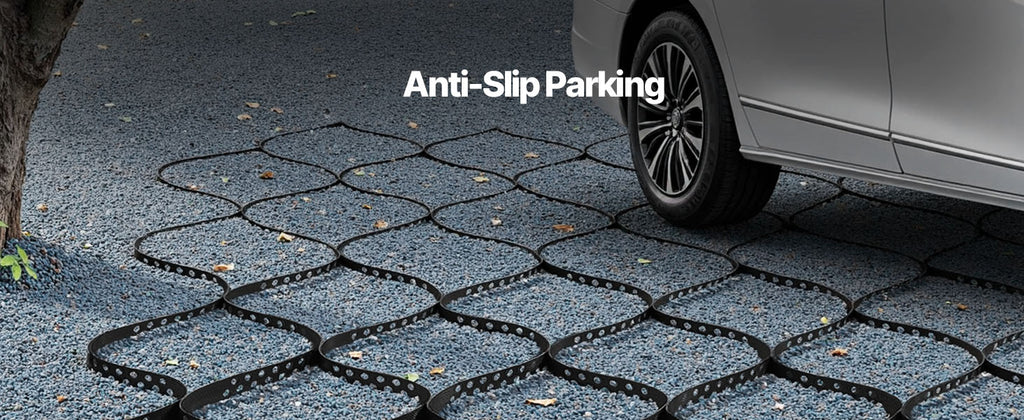 SucceBuy Gravel Grid 2Inch Depth 16.4x6.5FT/5000x1980mm 1880 LBS Per Sq ft Permeable Geo Grids Driveway Stabilization for Patio