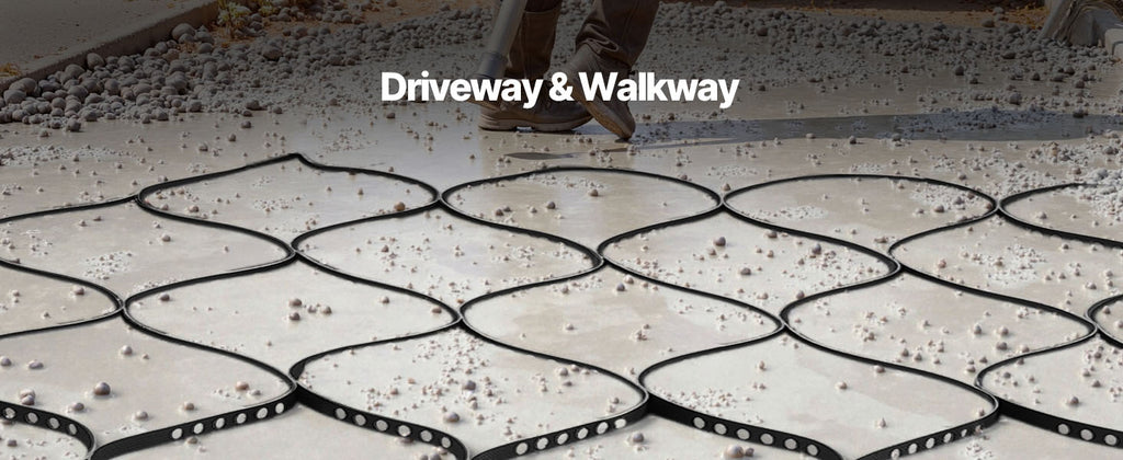 SucceBuy Gravel Grid 2Inch Depth 16.4x6.5FT/5000x1980mm 1880 LBS Per Sq ft Permeable Geo Grids Driveway Stabilization for Patio