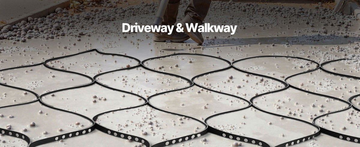 SucceBuy Gravel Grid 2Inch Depth 16.4x6.5FT/5000x1980mm 1880 LBS Per Sq ft Permeable Geo Grids Driveway Stabilization for Patio