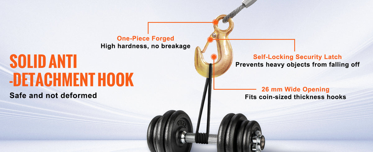 Heavy-Duty Hand Winch with 33ft Steel Cable and Two-Way Ratchet for Trailer, Boat or ATV