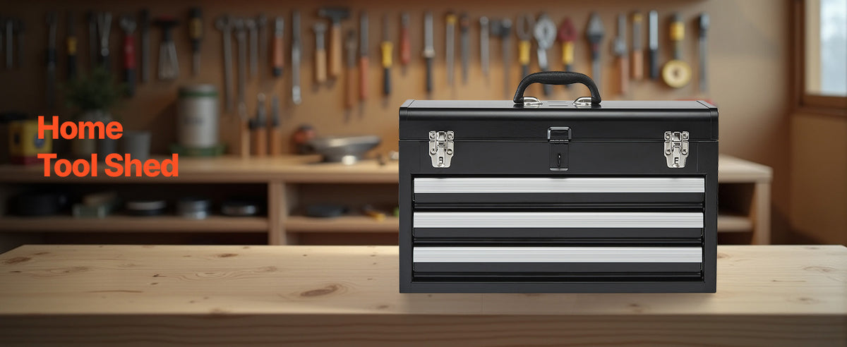 20-Inch 3-Drawer Metal Tool Box with EVA Liners