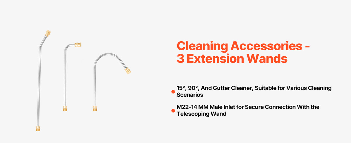 VEVOR Pressure Washer Telescoping Wand 21 ft 4000 psi Telescopic Spray Wand with Power Washer Extension Wands 7 Spray Nozzle