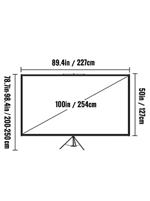 Portable Tripod Projector Screen with Stand, 16:9 4K HD for Indoor and Outdoor Movies