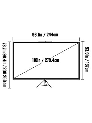 Portable Tripod Projector Screen with Stand, 16:9 4K HD for Indoor and Outdoor Movies