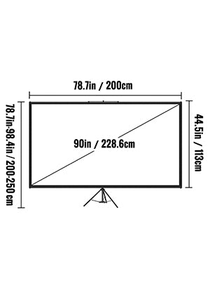 Portable Tripod Projector Screen with Stand, 16:9 4K HD for Indoor and Outdoor Movies