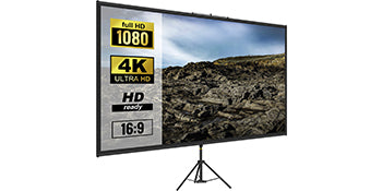 Portable Tripod Projector Screen with Stand, 16:9 4K HD for Indoor and Outdoor Movies