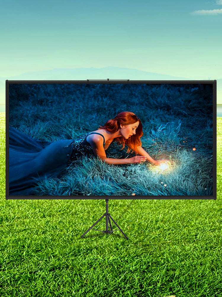 Portable Tripod Projector Screen with Stand, 16:9 4K HD for Indoor and Outdoor Movies